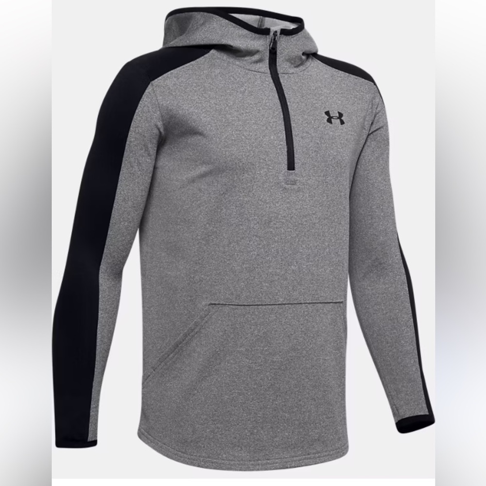 Boy’s Under Armour Cold Gear 1/2 Zip Hooded Lightweight Jacket Size XL Loose Fit